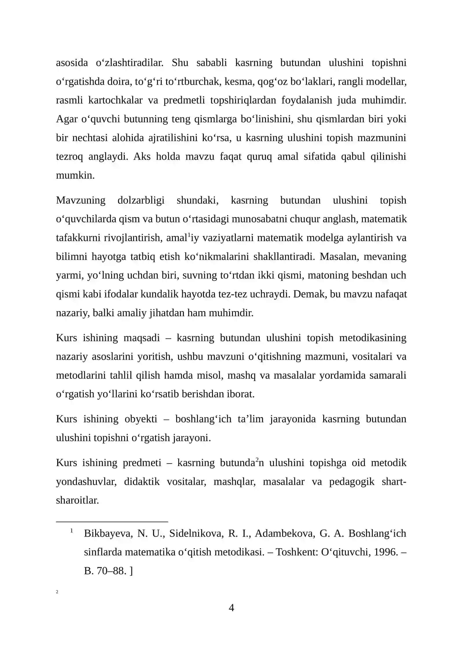 KASRNING BUTUNDAN ULUSHINI TOPISH METODIKASI 4