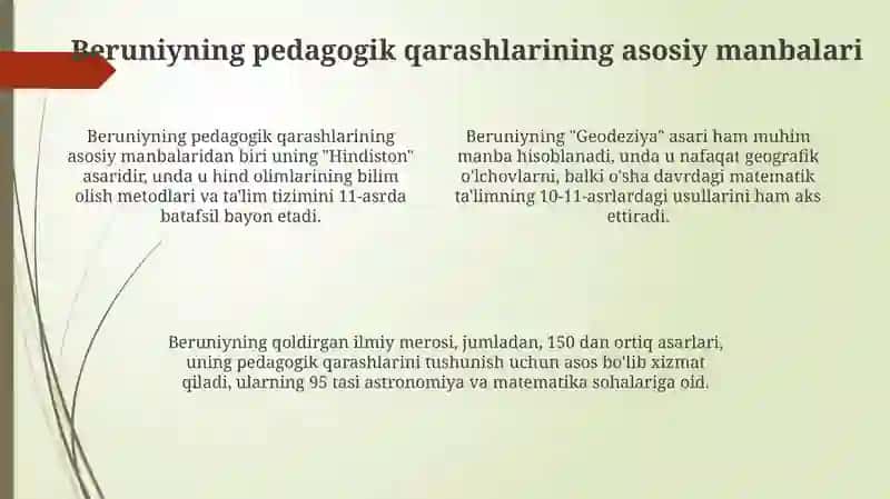 Abu Rayhon Beruniyning pedagogik qarashlari 4