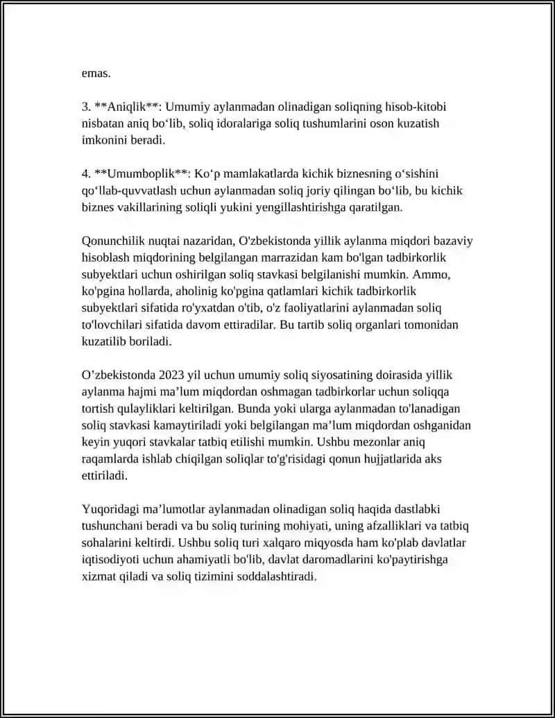 AYLANMADAN OLINADIGAN SOLIQ 4