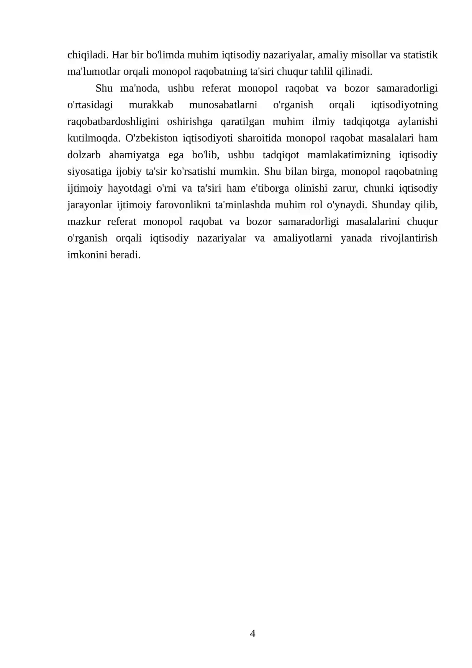 Monopol raqobat va bozor samaradorligi 4