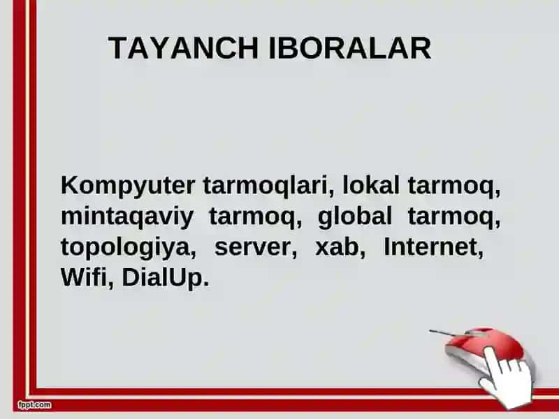 Kompyuter tarmoqlari va ularning turlari. 4