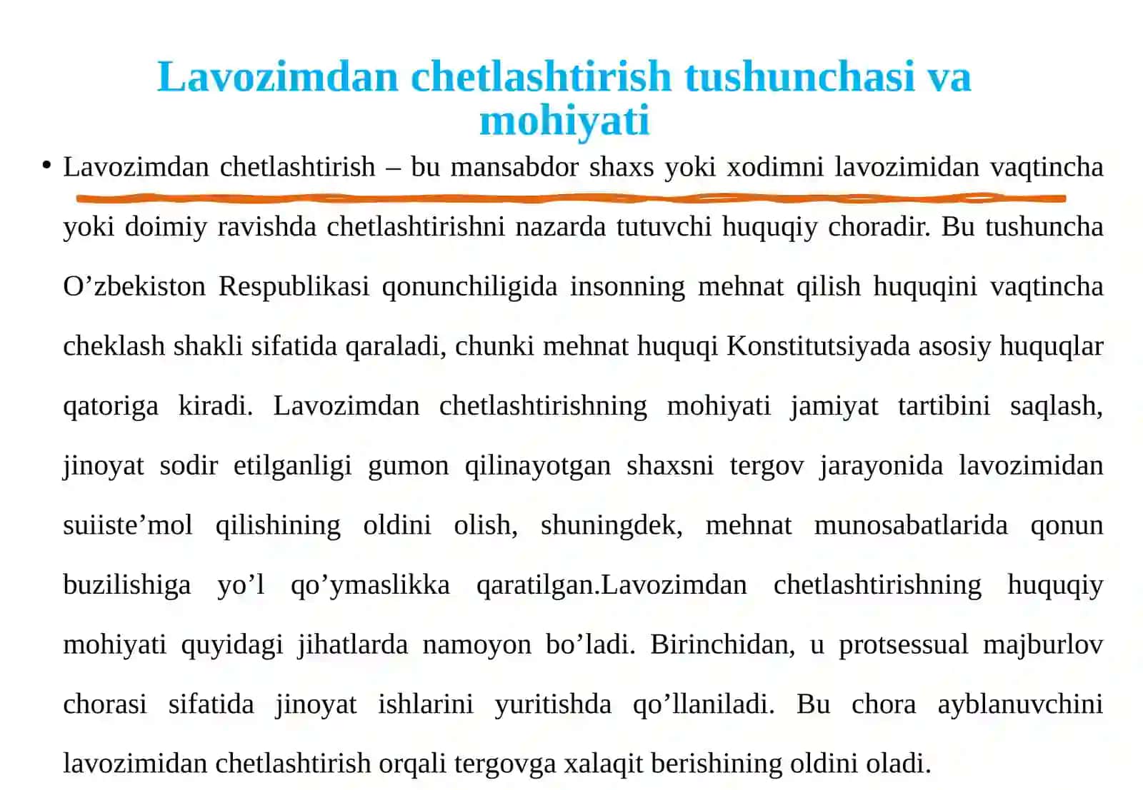 Lavozimdanchetlashtirish va majburan keltirishning protsessual tartibi 4