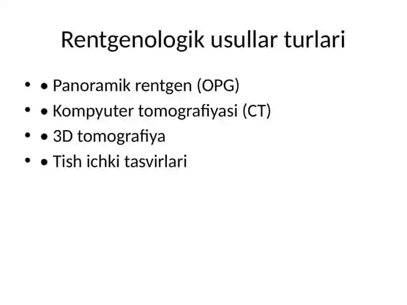 Tishchiqish kasalliklarining rentgenologik tekshirishi 4