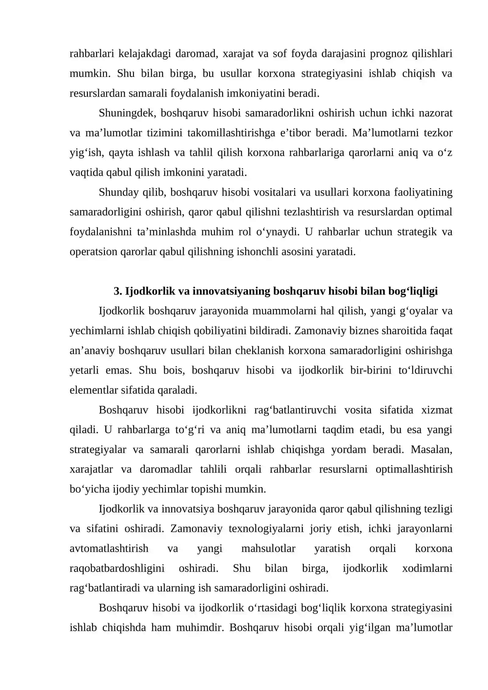Boshqaruv hisobi va ijodkorlik 4