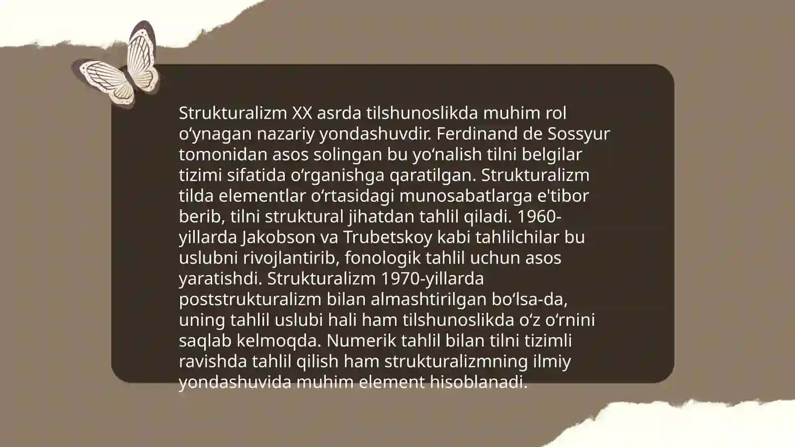 Ferdinand de Sossyurning lingvistik nazariyasi. Tilshunoslikda strukturalizm 4