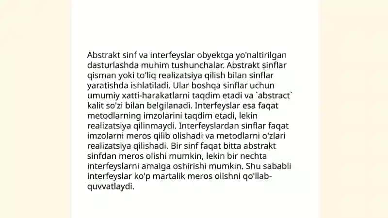 Abstrakt sinfga kirish 4