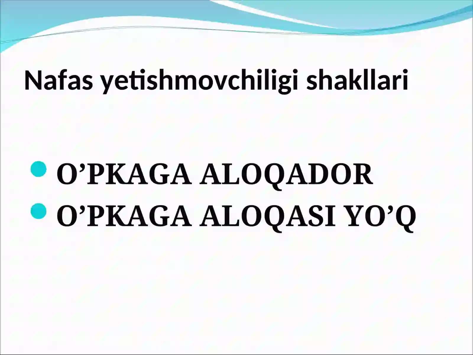 Nafas yetishmovchiligi (NE) 4