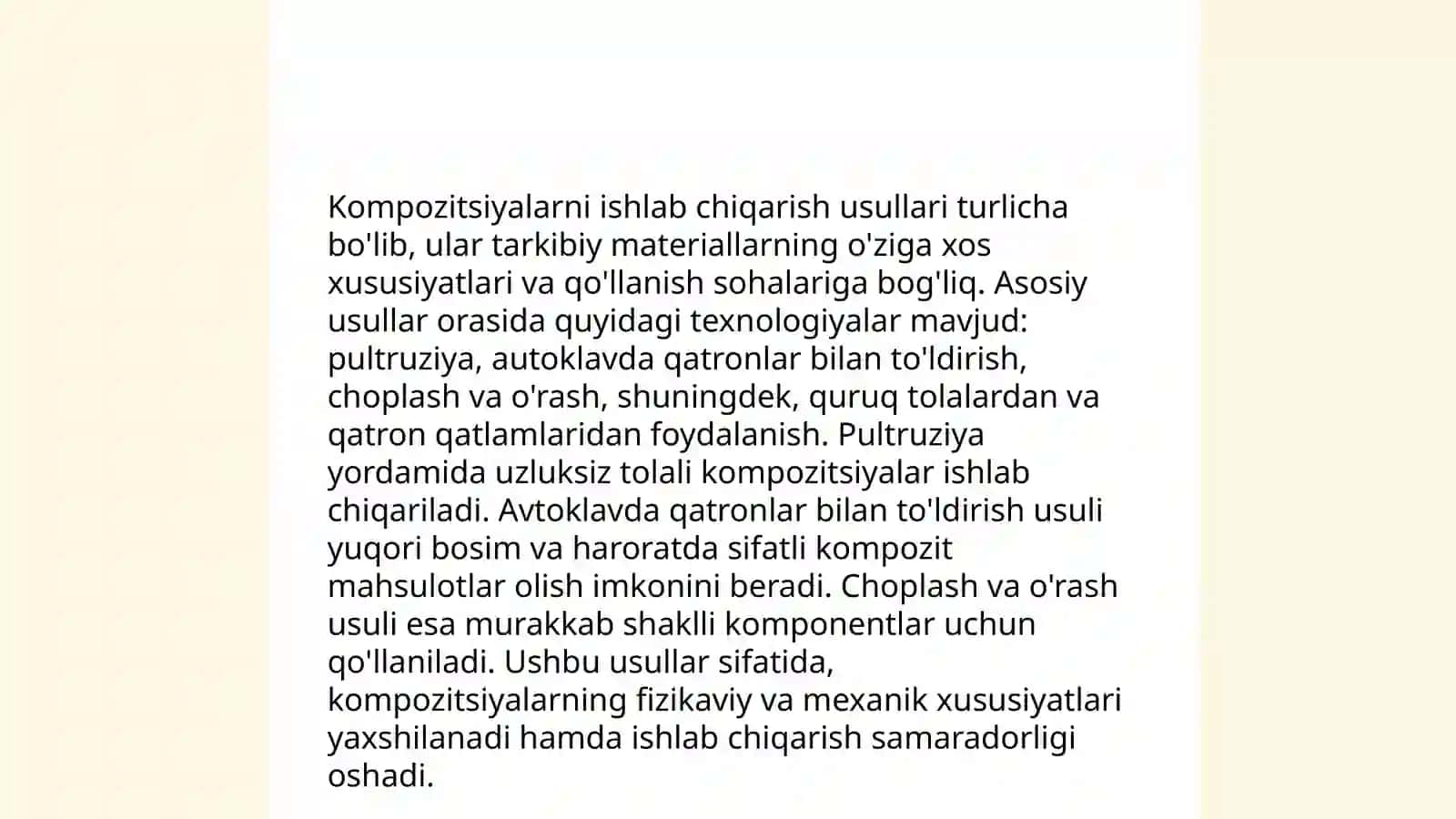 Kompozitsion materiallarning xossalarini oʻrganish 4