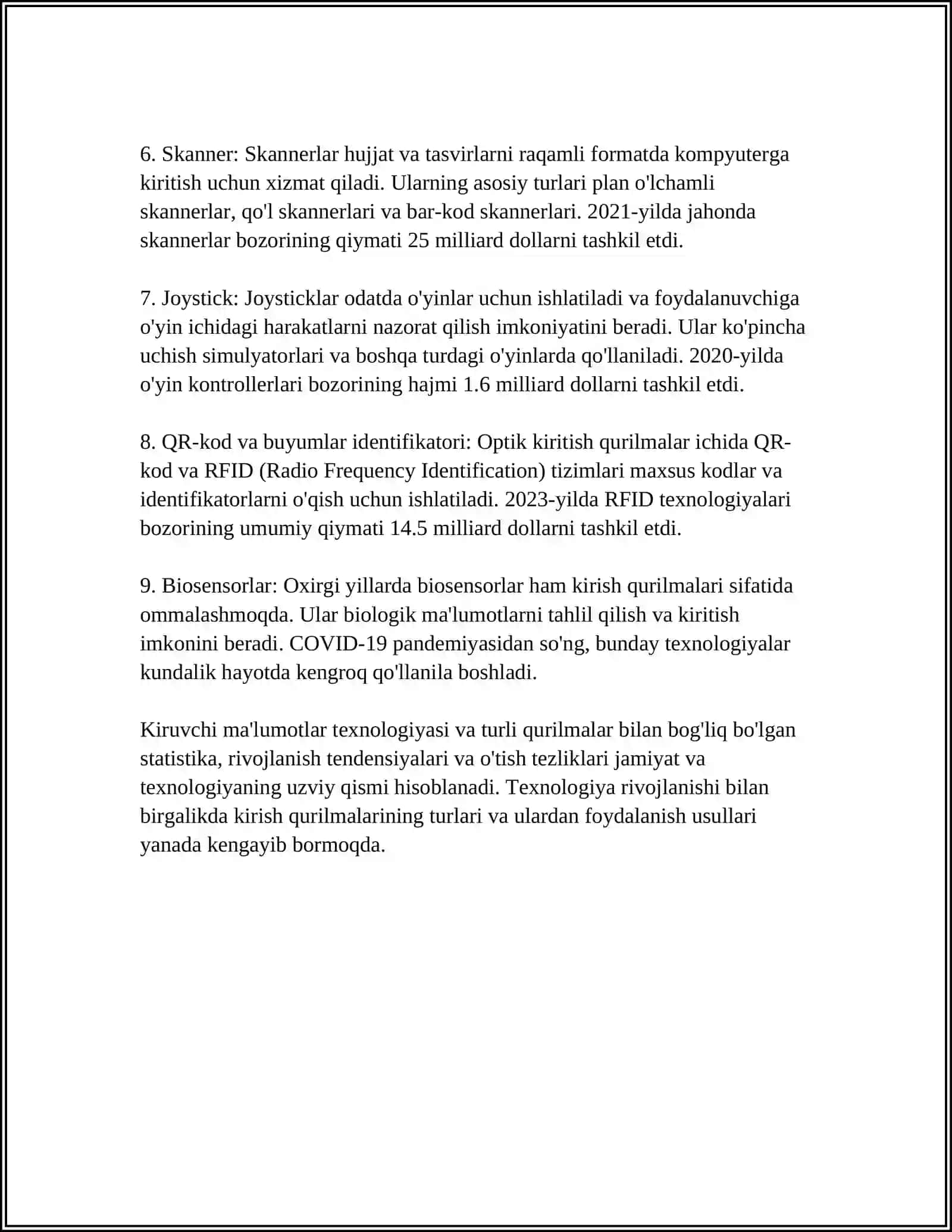 PERIFERIK QURILMALAR QANDAY TURLARGA BOʻLINADI VA ULARNING VAZIFALARI QANDAY? 4
