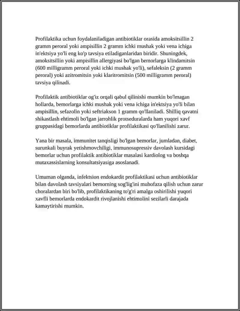 KARDIOLOGIYADA ANTIBIOTIK PROFILAKTIKASI 4