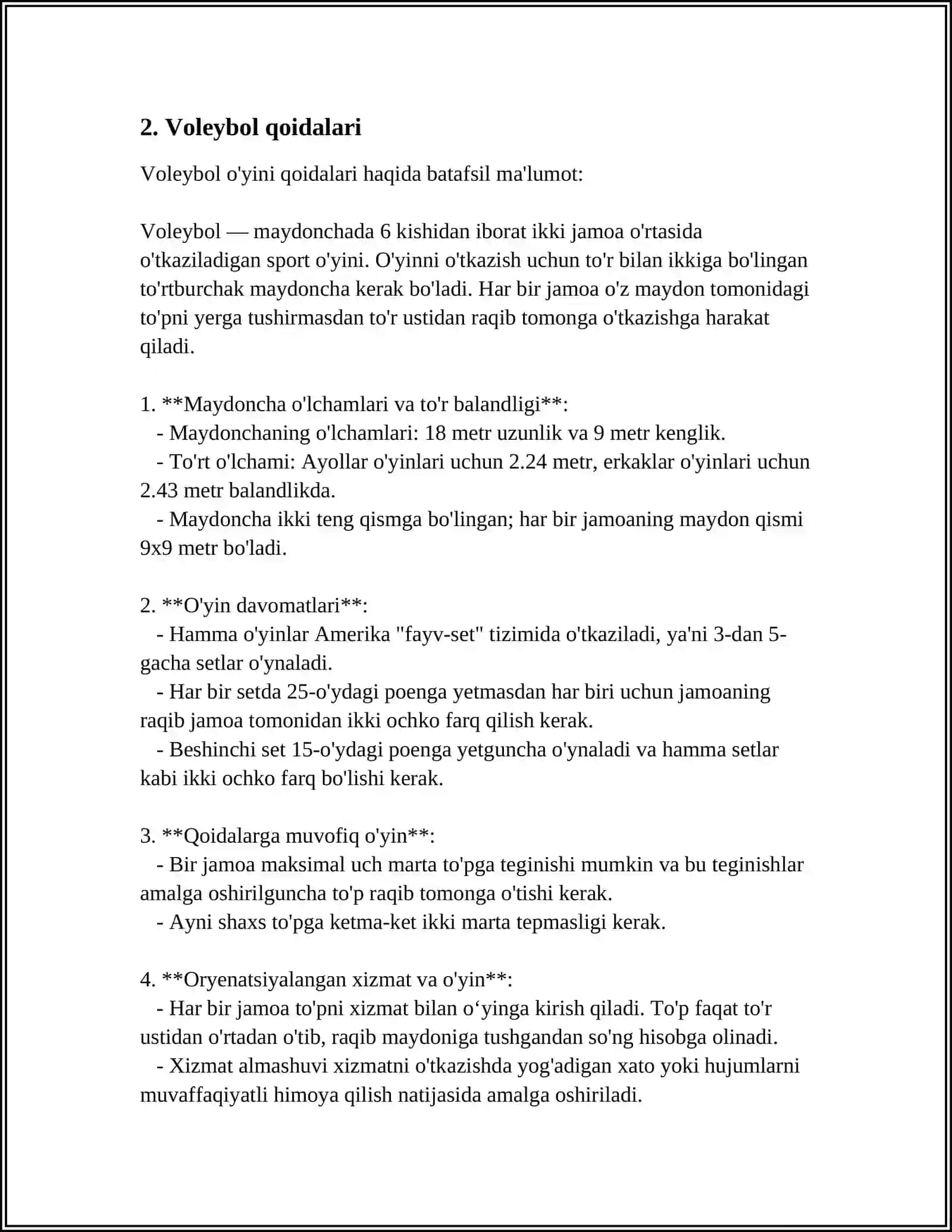 VALEYBOL HAQIDA MA'LUMOT 4