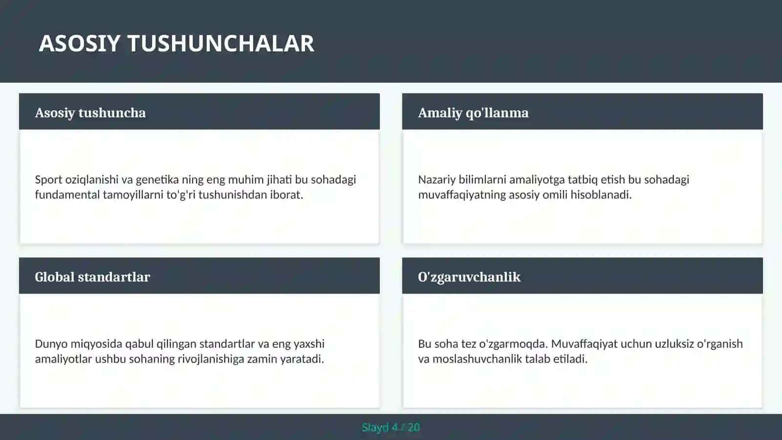 SPORT OZIQLANISHI VA GENETIKA 4