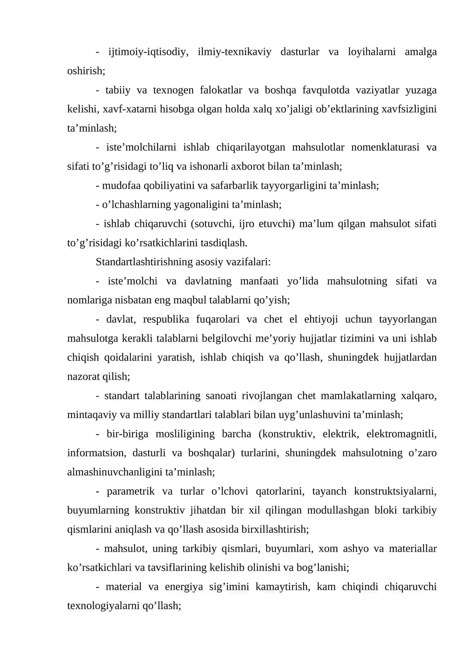 Standartlashtirishning maqsad va vazifalari 4