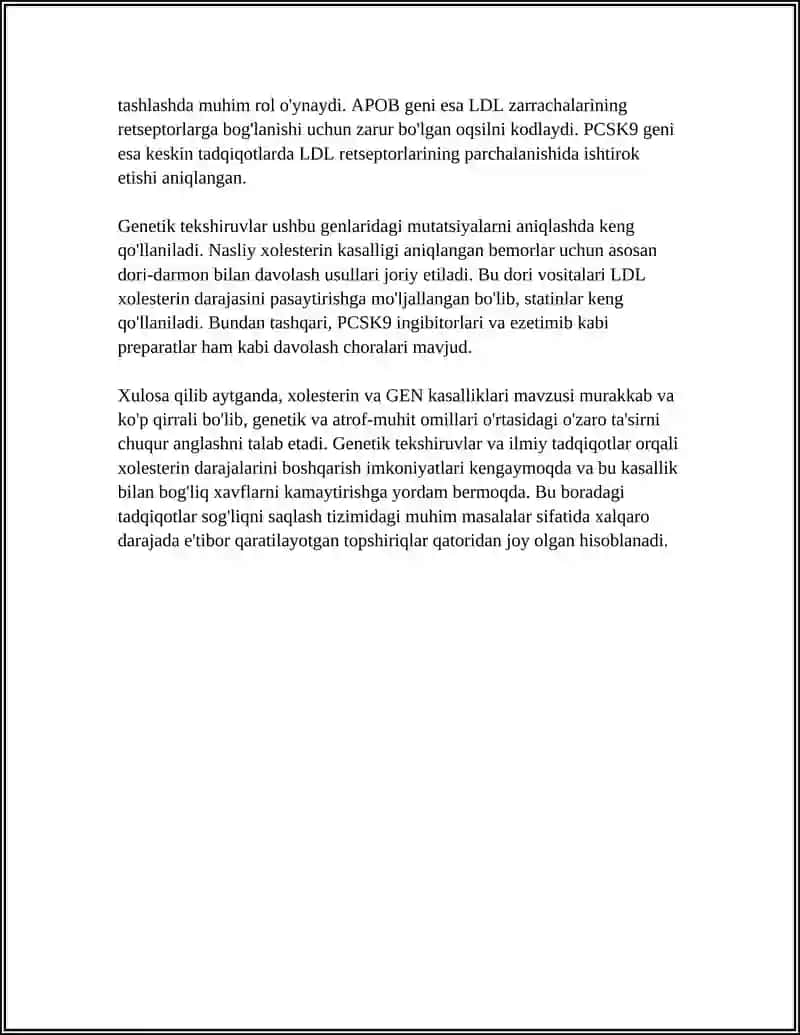 Xolesterin va GEN kasalligi 4