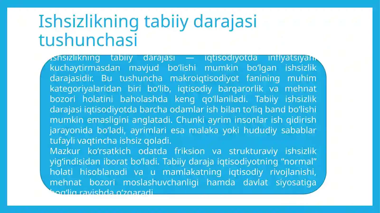 Ishsizlikning tabiiy darajasi 4