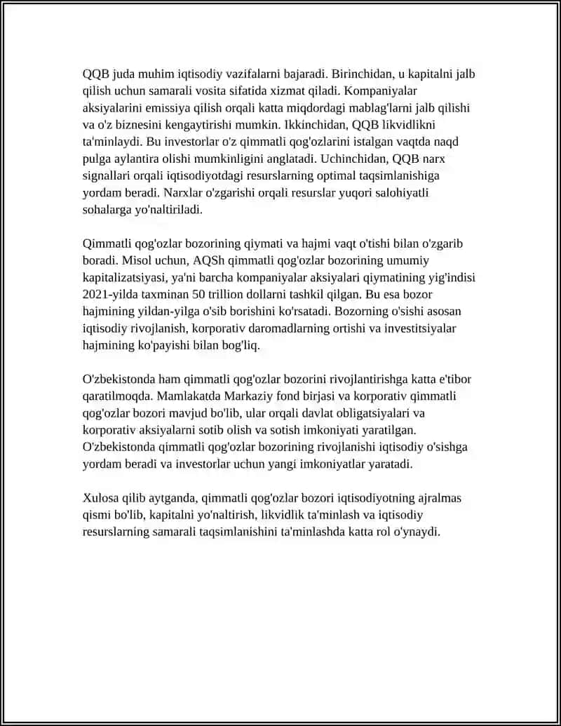 Qimmatli Qog'ozlar Bozorining Turlari 4