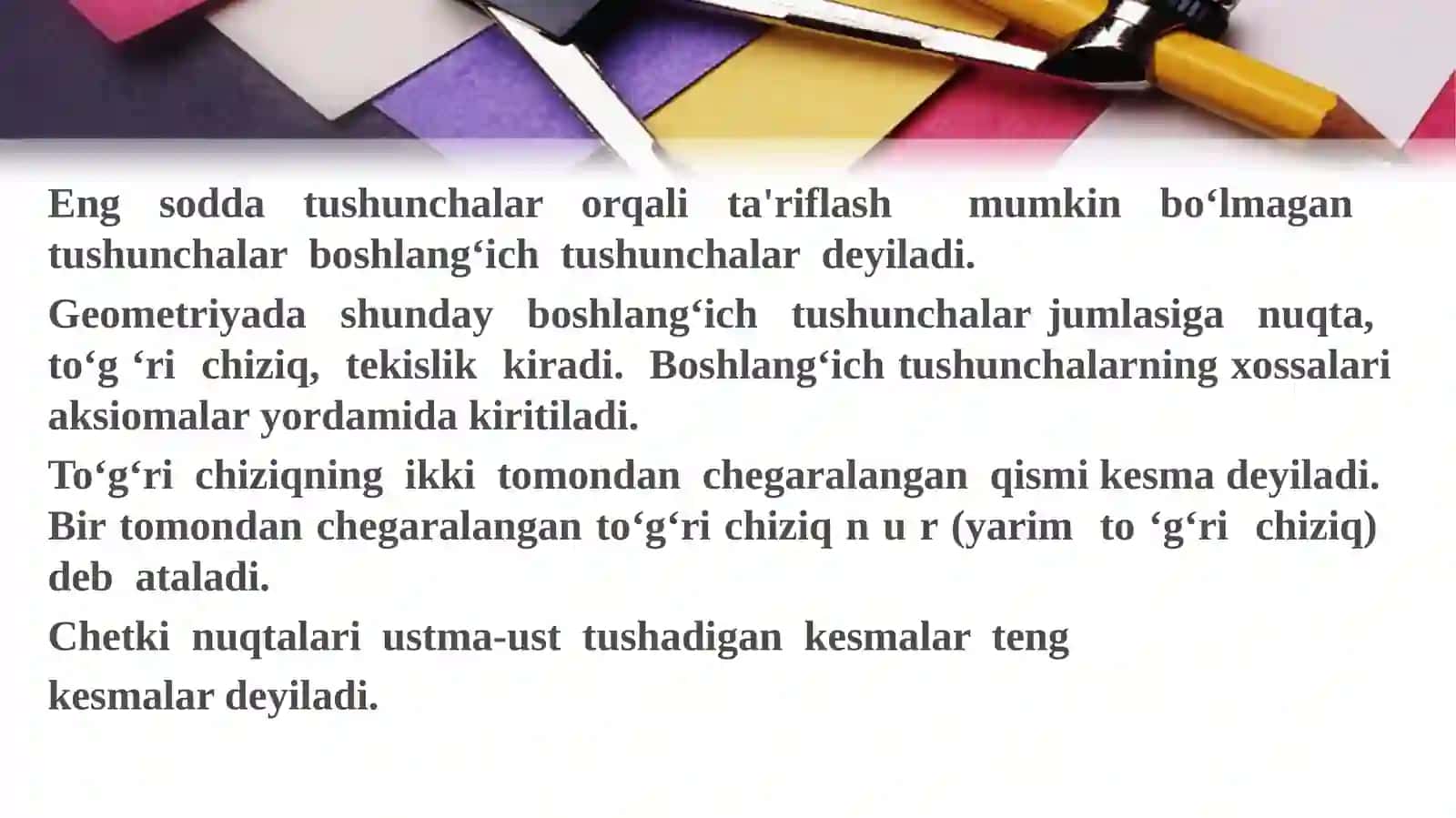 GEOMETRIYA ELEMENTLARI 4