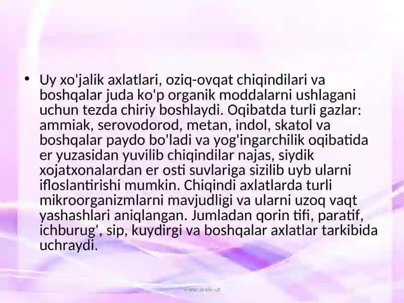 Chiqindi turlari 4