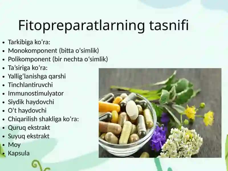 Fitopreparatlar va ularning qoʻllanilishi 4