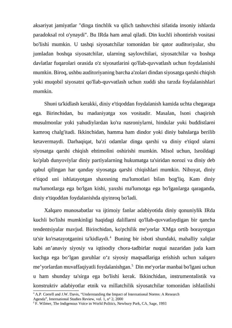 XALQARO MUNOSABATLARDA DIN OMILI 4