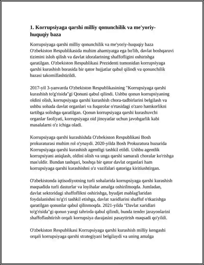 O'ZBEKISTON KORRUPSIYAGA QARSHI KURASH MEXANIZMLARI 4