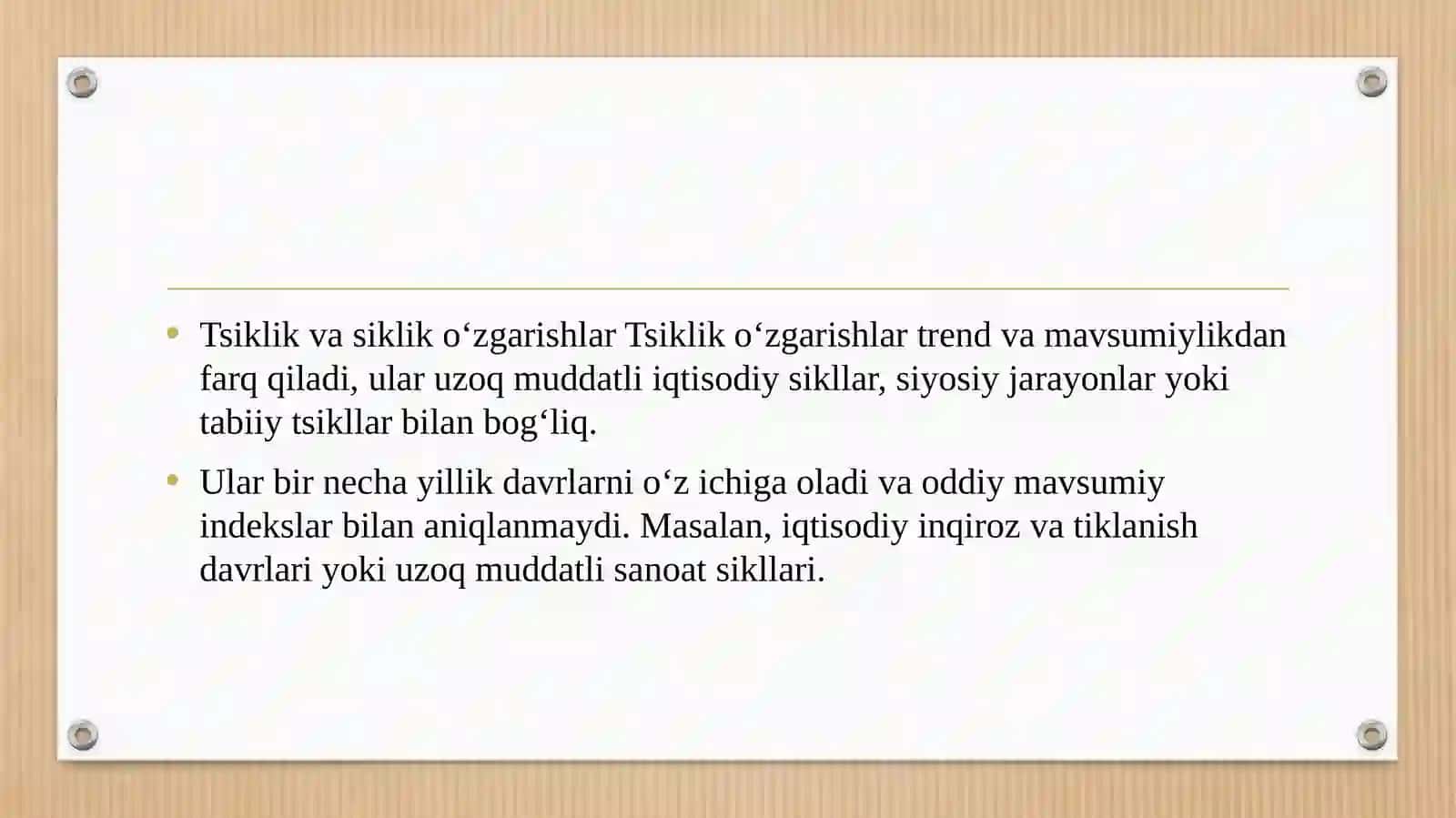 Vaqt qatorlari tahlil qilish ko‘rsatkichlari 4
