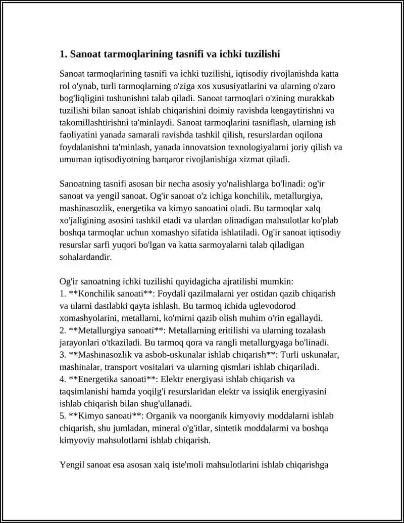 SANOT TARMOQLARINING TUZILMASI VA ULARNING IQTISODIY RIVOJLANISHDAGI ROLI 4