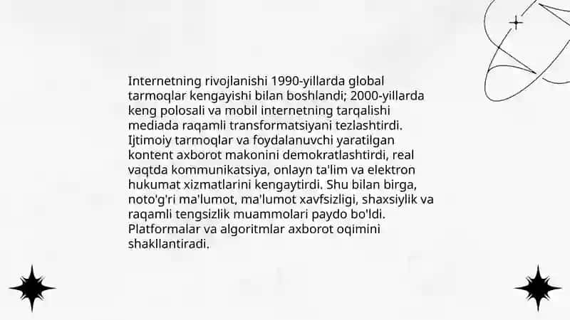 Raqamli media va axborot makonining shakllanishi 4