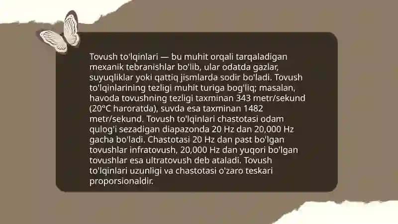 Akustika.Tovush va uning turlari 4