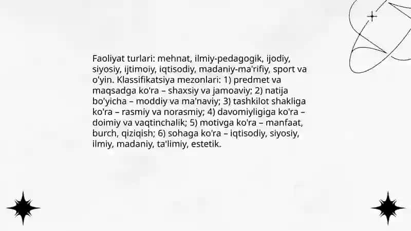 Faoliyat va uning tuzilishi 4
