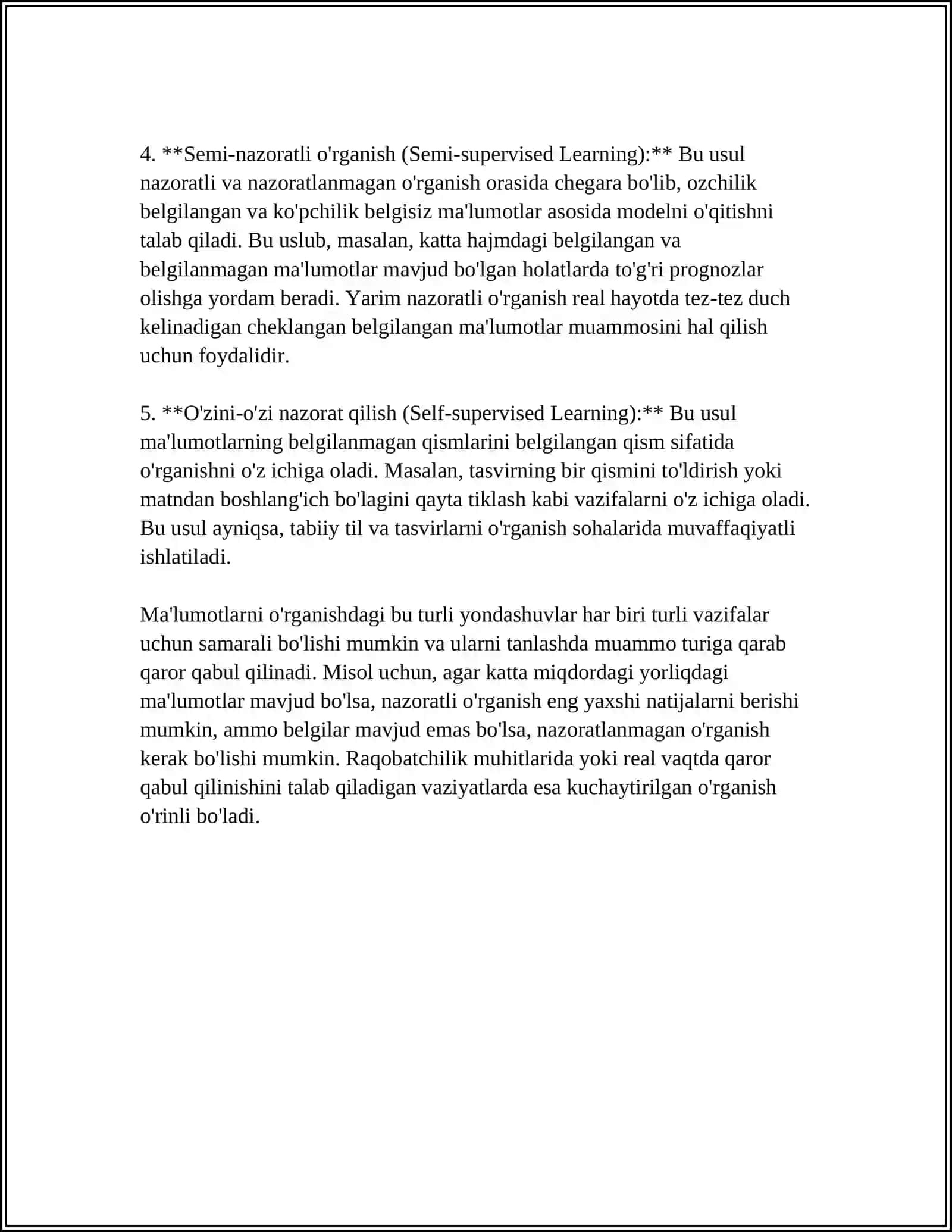 TARMOQLANUVCHI ALGORITMNI DASTURLASH 4