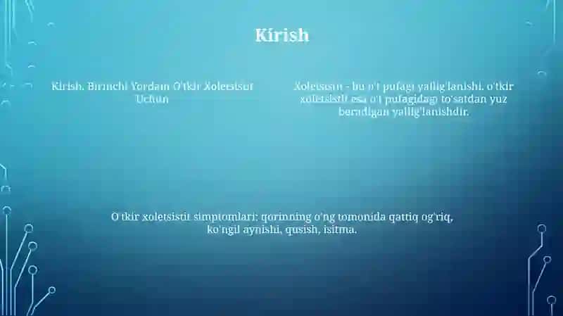O‘Tkir Holistida Birinchi Yordam 4