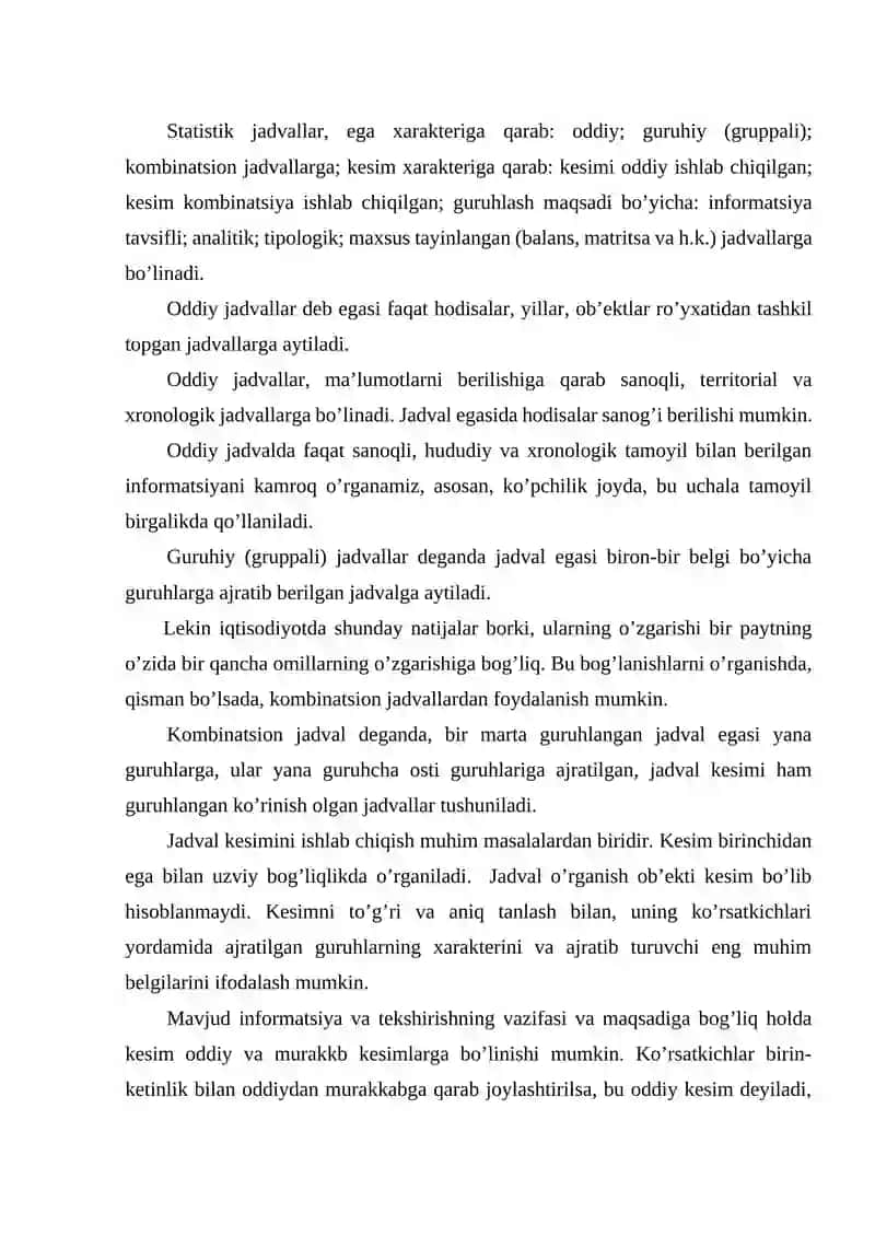 Statistik jadvallar va ularning turlari 4