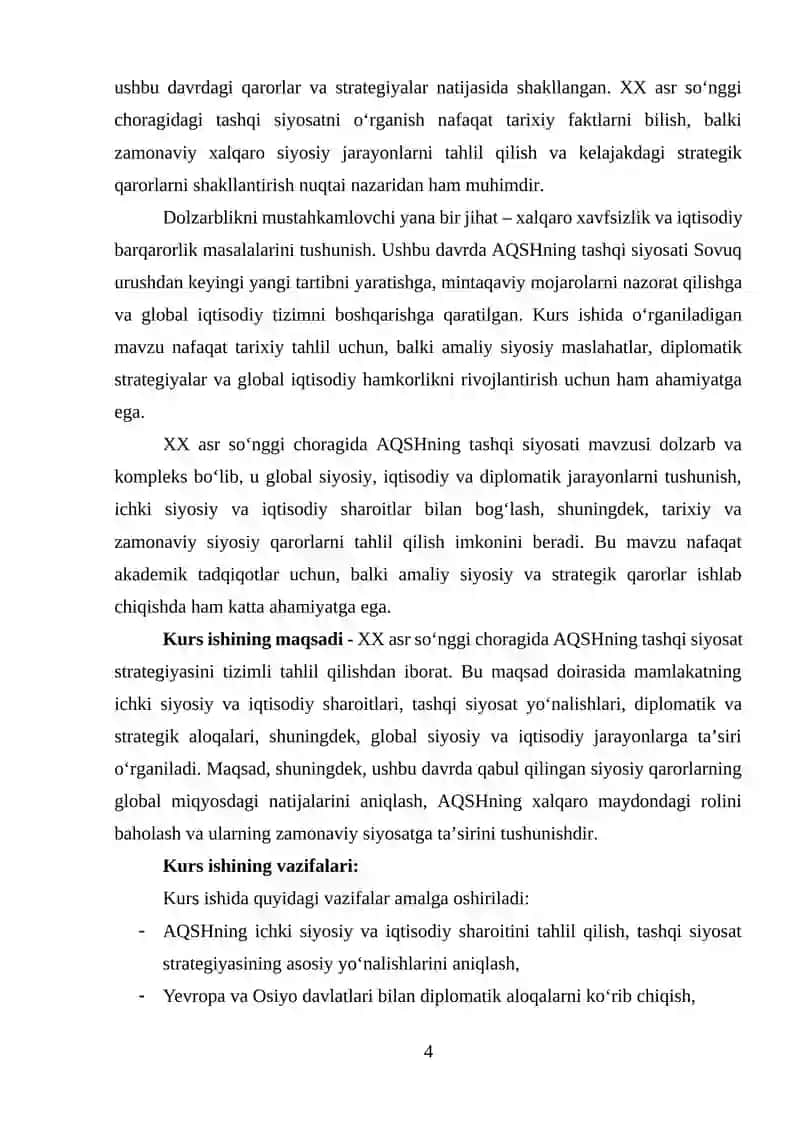 XX asr so'nggi choragida AQSHning tashqi siyosati 4