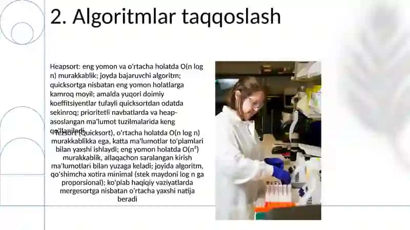 Tez saralash algoritmi va uning tahlili 4
