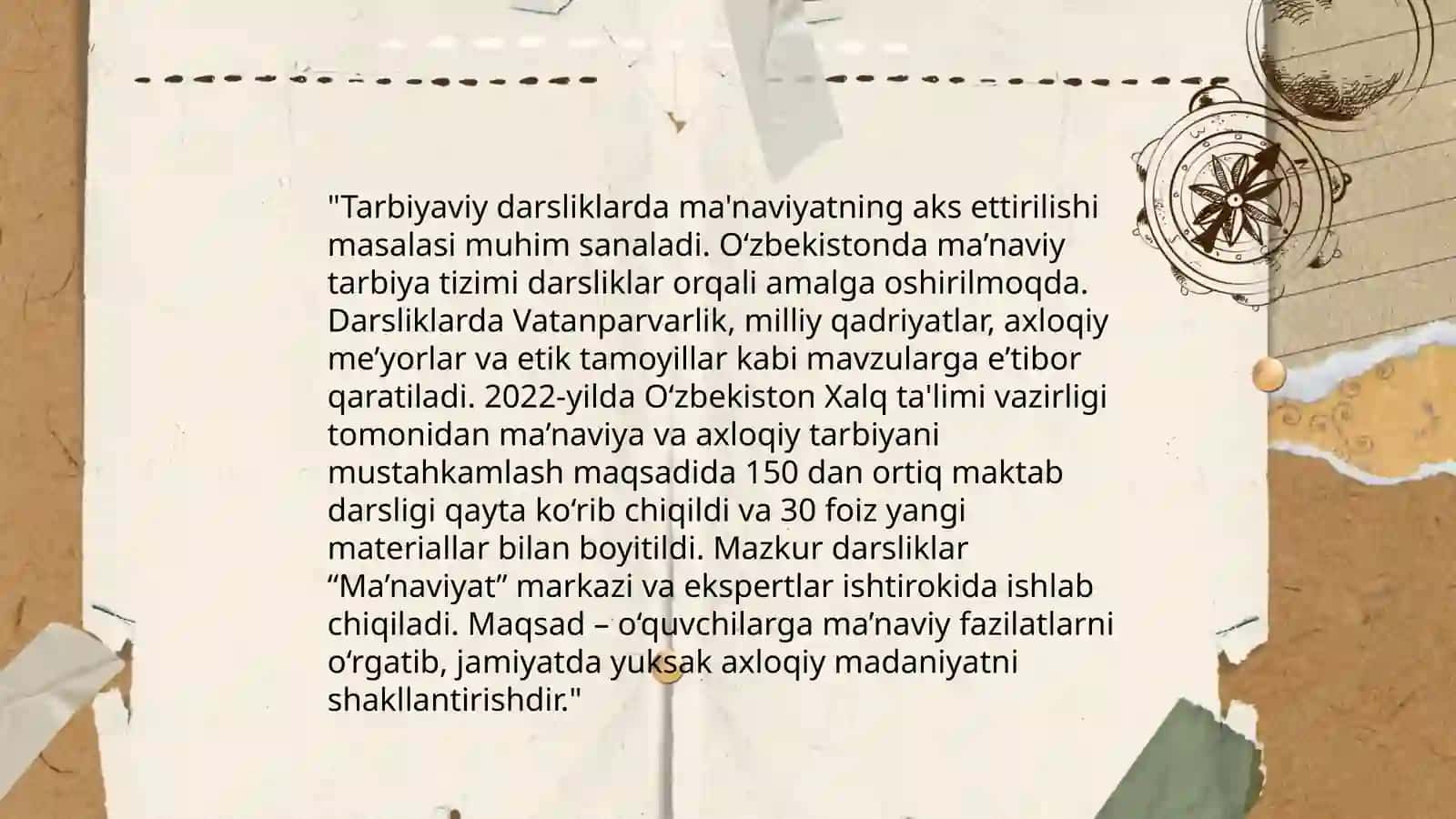 Umumtaʼlim maktabi "Tarbiya" darsliklarining tahlili 4