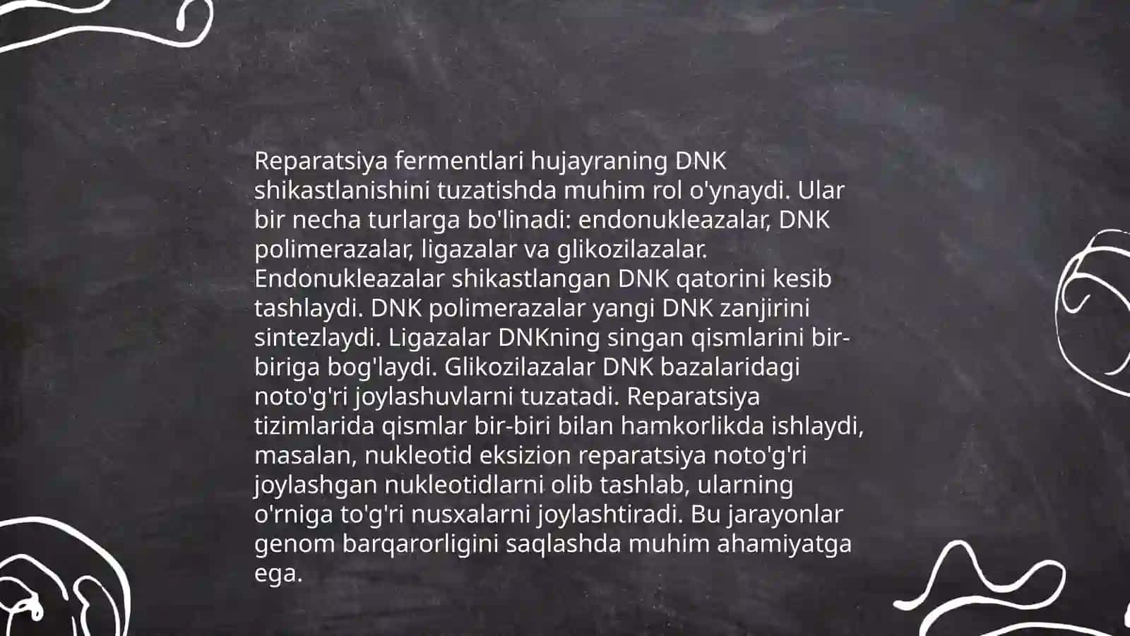 Reparatsiya fermentlari faoliyati 4