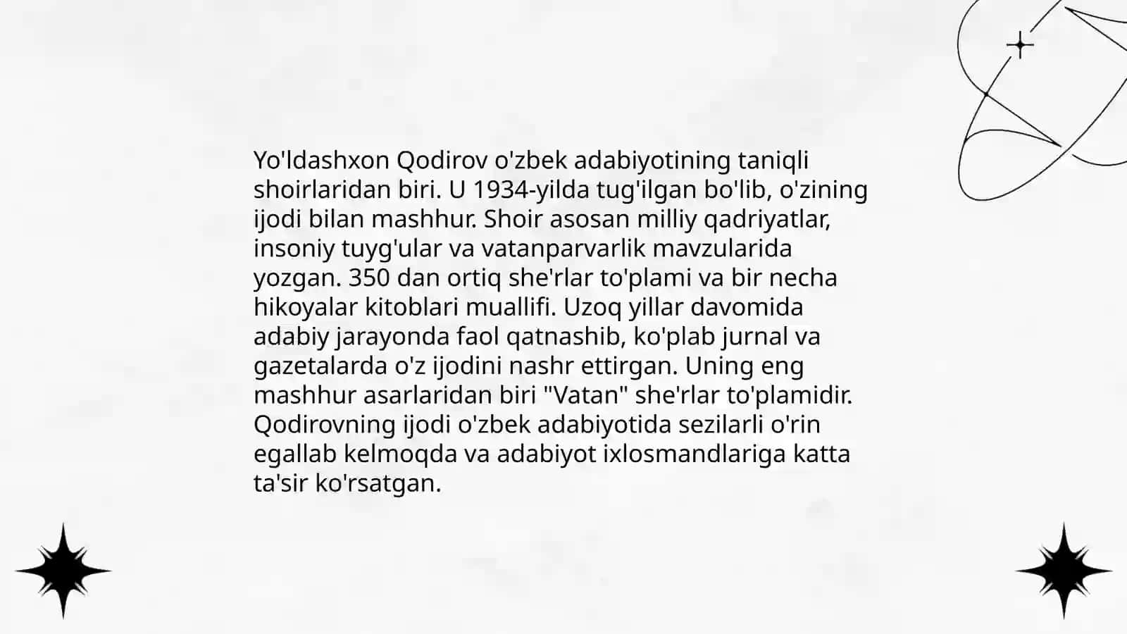 Yo‘ldashxon Qodirov hayoti 4