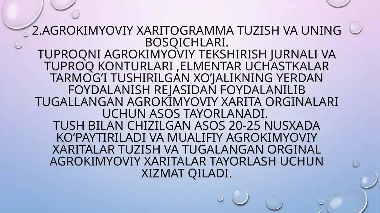 Agrokimyo xaritanomalarni tuzish 4