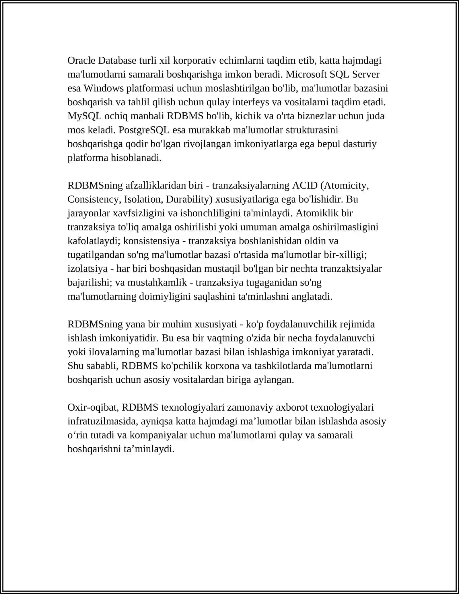 Ma'lumotlar bilan ishlash sohasidagi texnologiyalar 4
