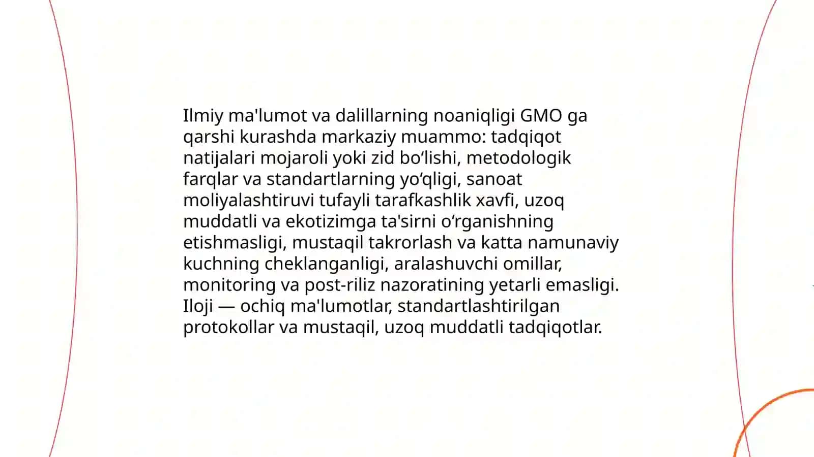 GMO ga qarshi kurash muammolari 4