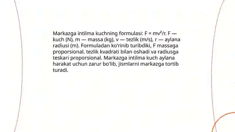 Markazga intilma kuch 4