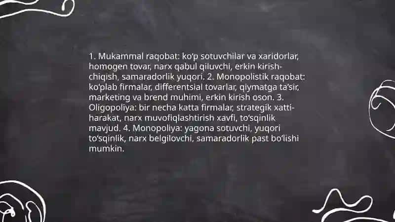 Raqobat va Manapoliya 4