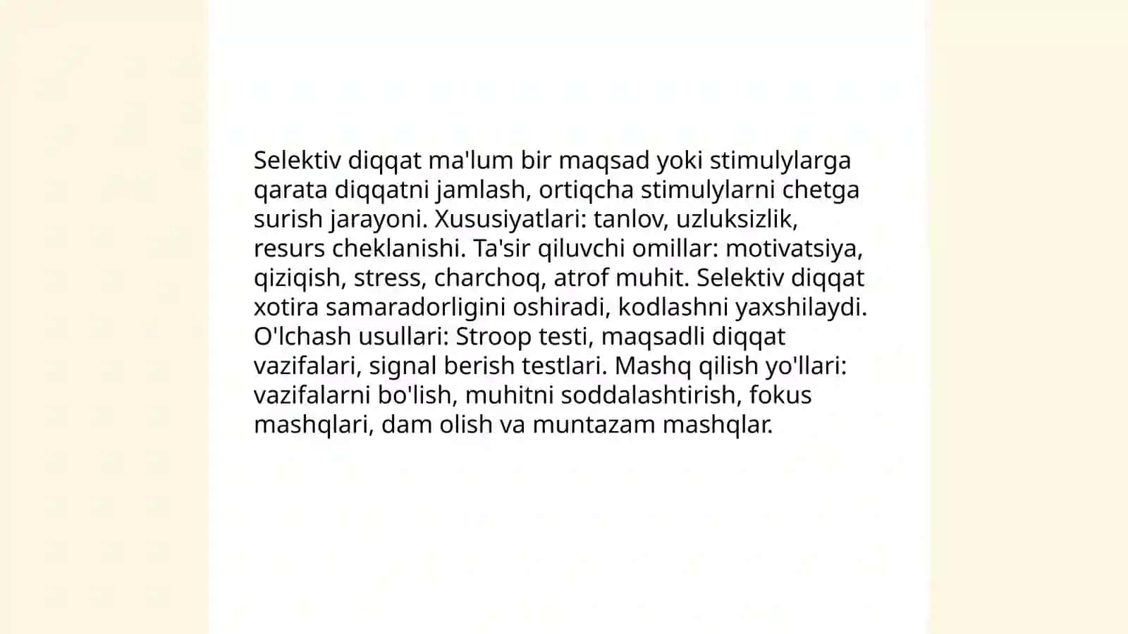 Diqqat va xotira 4