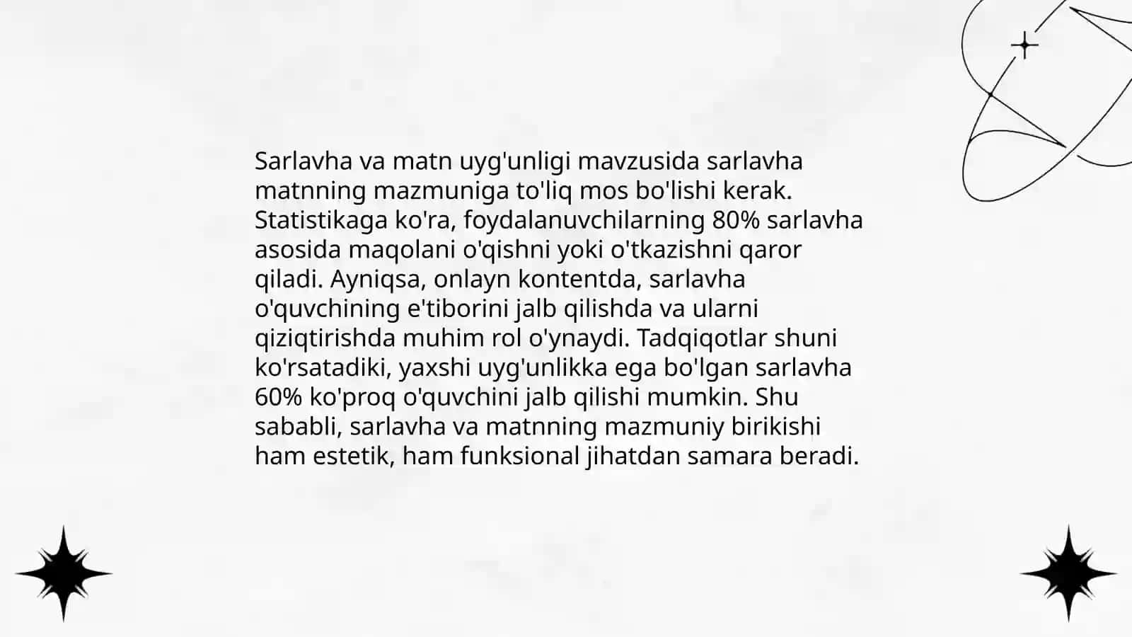 Sarlavha va matn munosabati 4
