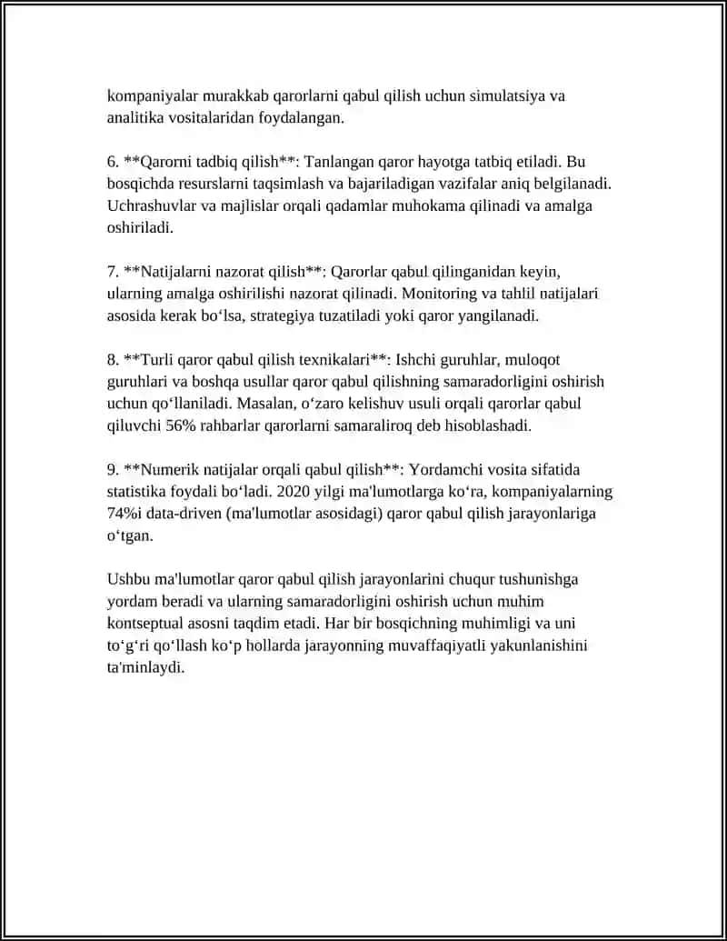 MUHANDISLIK FAOLIYATIDA QAROR QABUL QILISH 4