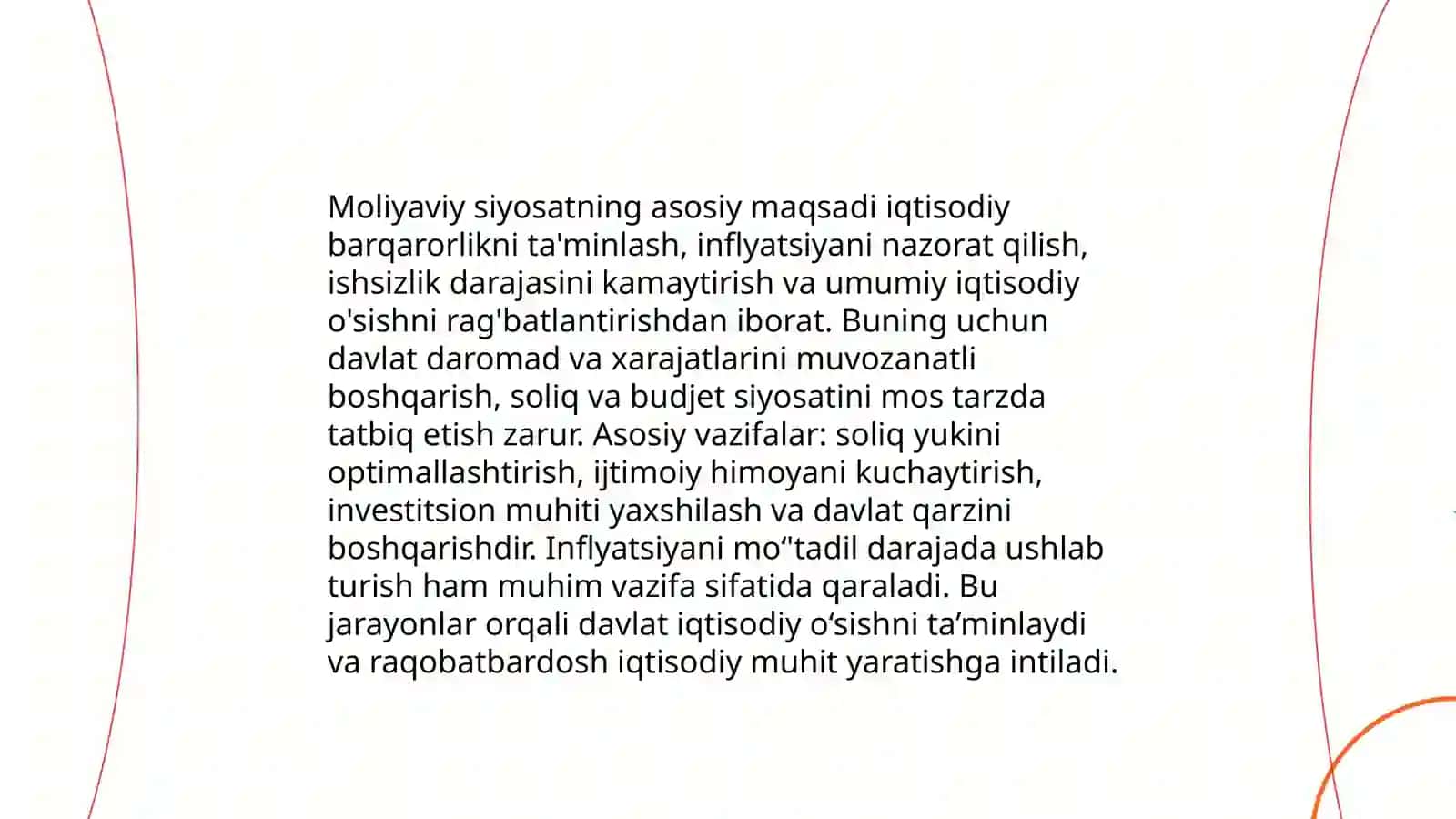 Moliya tizimi va Moliyaviy siyosat 4