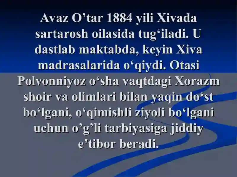 Avaz O'tarning hayoti va ijodi 4