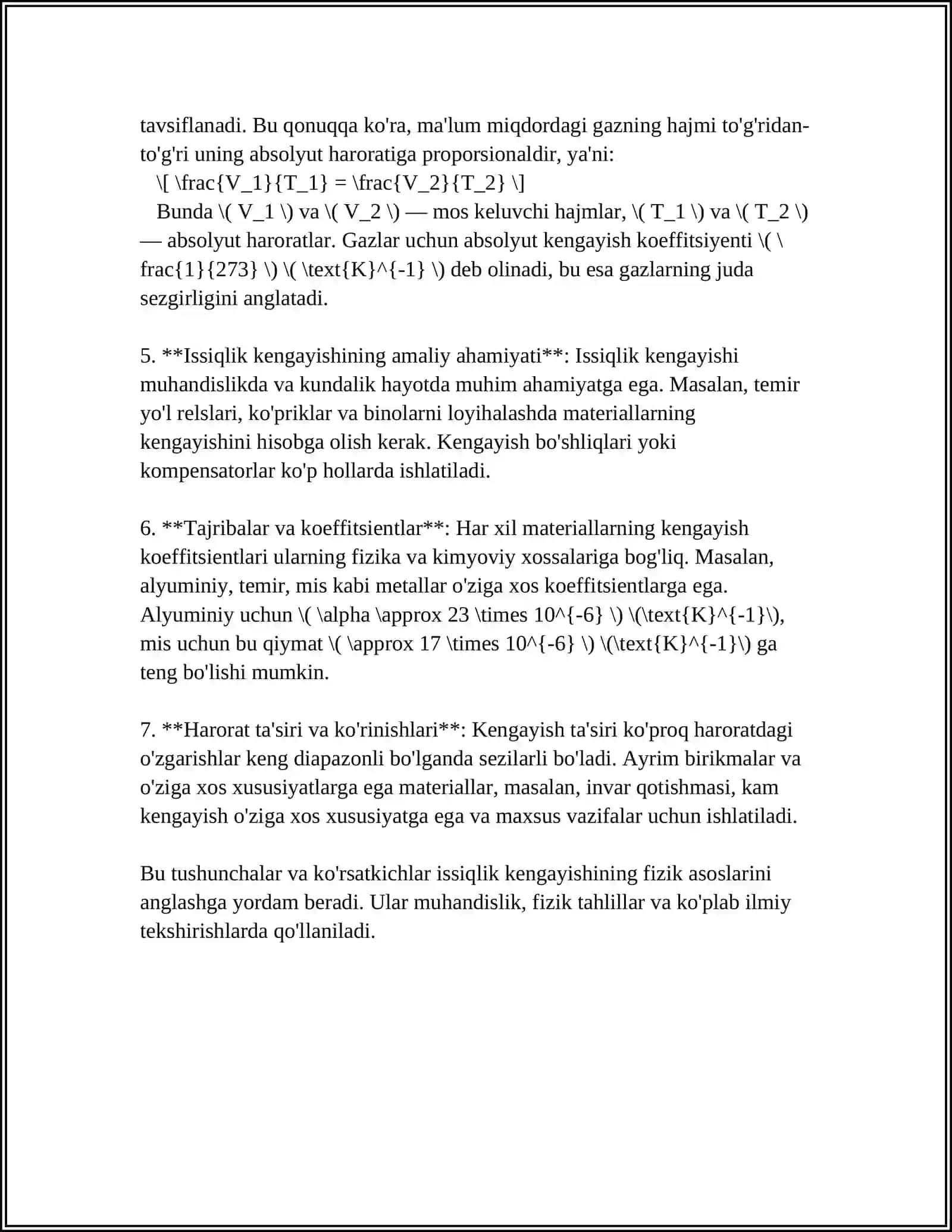 MATERIYALNING ISSIQLIK KENGAYISHI 4