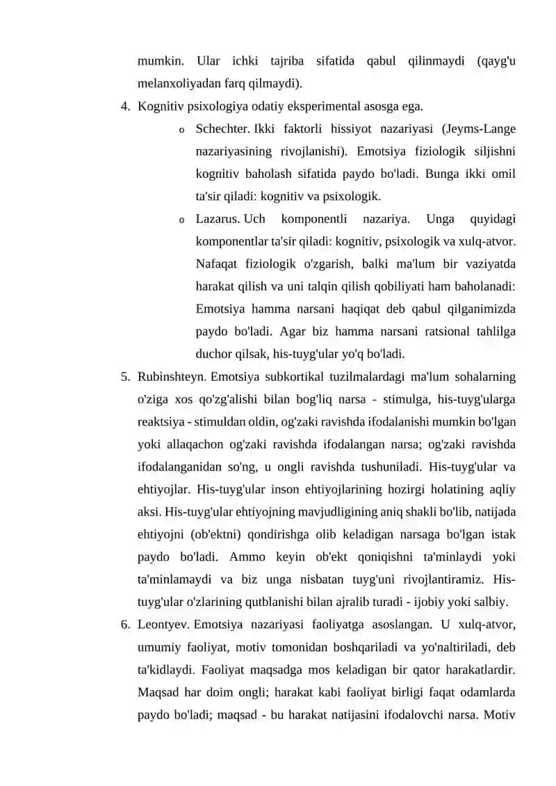 Emotsiya haqida psixologiki nazariyalar 4